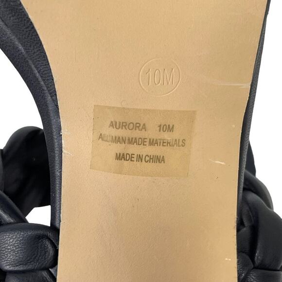 Sincerely Jules Black Platform Aurora Braided Straps Block Heel Sandals Size 10M - Picture 10 of 16